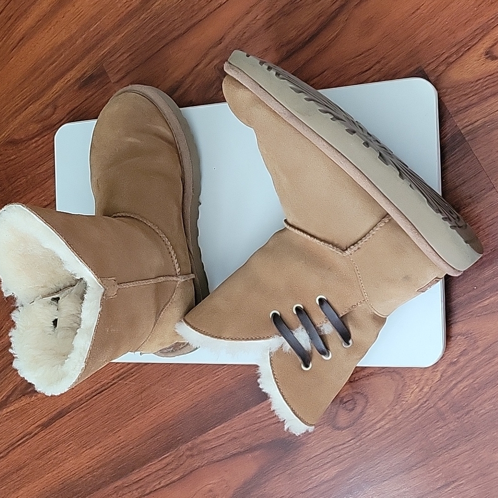 UGGSuede Leather Trim Embellishment Snow Boots